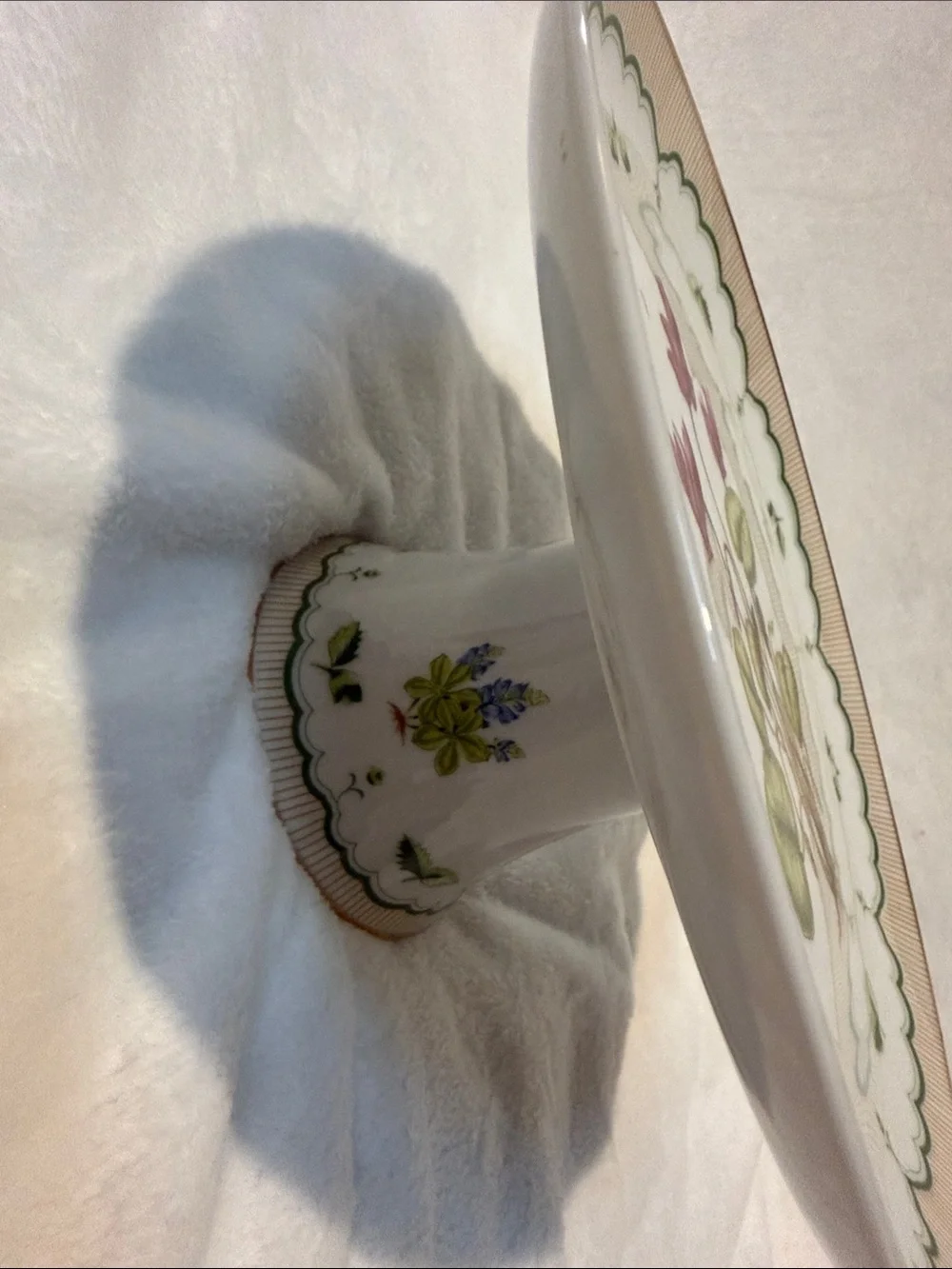 Victorian Garden Footed Cake Plate Georges Briard